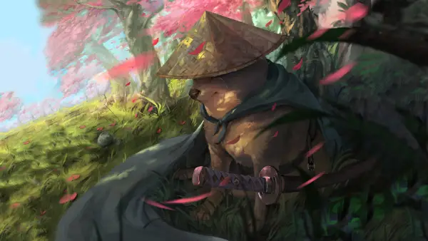 4k奇姆斯壁纸-狗 - 武士刀-免费下载「哲风壁纸」