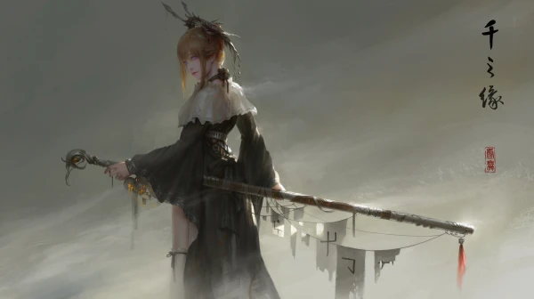 9k原创人物壁纸-剑 - 幻想战士-幻想艺术「哲风壁纸」