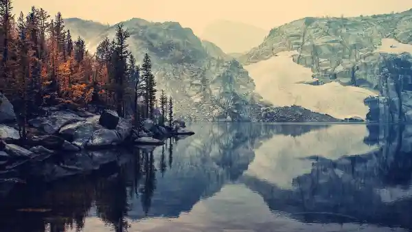 2k冬天壁纸-山 - 树-水「哲风壁纸」