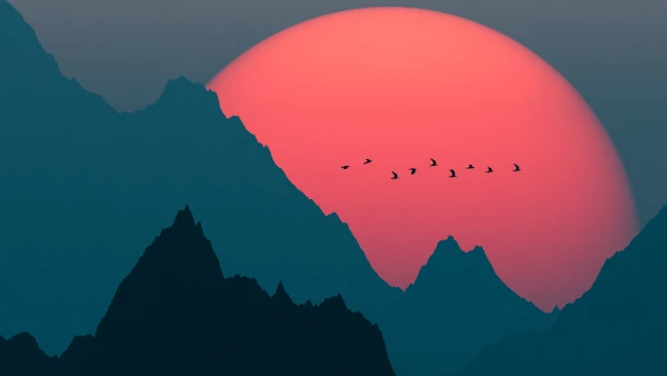 4k太阳壁纸-山 - 插图-景观「哲风壁纸」