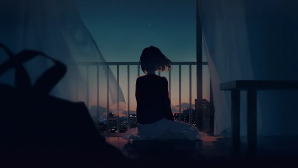 2k夜晚壁纸-短发 - 赤脚-雷拉「哲风壁纸」