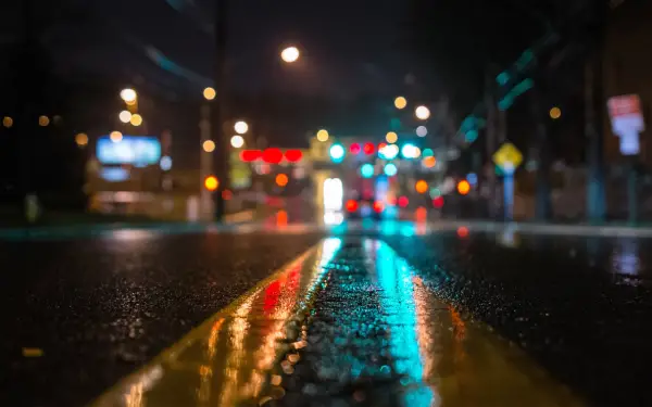 3k湿的壁纸-雨 - 街道-丰富多彩的「哲风壁纸」