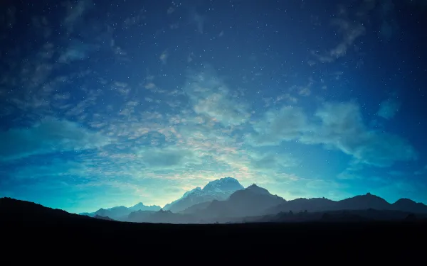 2k星星壁纸-云 - 山-景观「哲风壁纸」