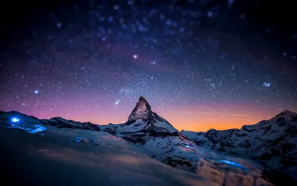 2k天空壁纸-山 - 星星-自然「哲风壁纸」