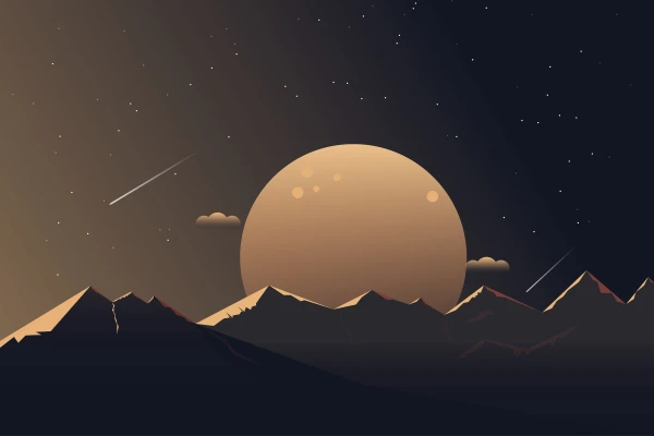 4k夜晚壁纸-云 - 山-彗星「哲风壁纸」