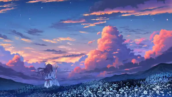 4k场地壁纸-云 - 山-草「哲风壁纸」