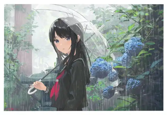 4k常设壁纸-伞 - 痣-雨「哲风壁纸」