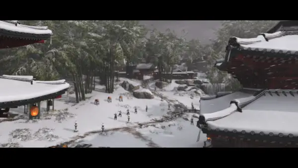 4k人们壁纸-树 - 雪-建筑「哲风壁纸」
