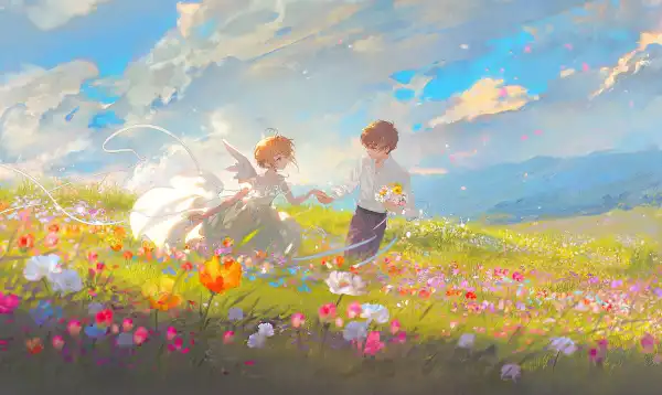2k场地壁纸-云 - 草-天空「哲风壁纸」