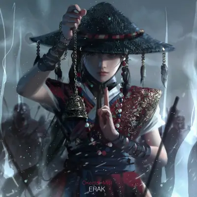 2k插图壁纸-黑发 - 艺术品-幻想女孩「哲风壁纸」