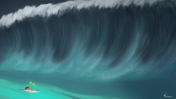 4k波浪壁纸-岛 - 水-海「哲风壁纸」