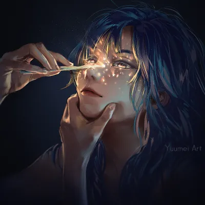 1k悠梅壁纸-绘画 - 长发-魔法「哲风壁纸」