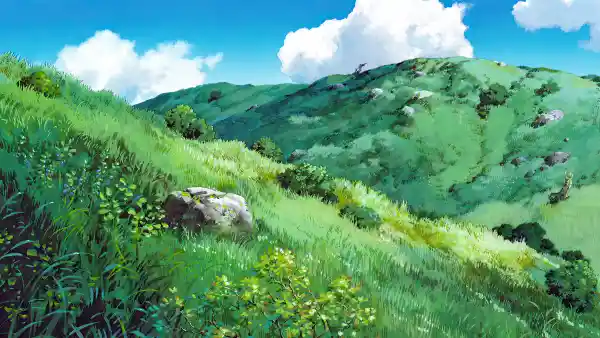 2k丘陵壁纸-云 - 山-草「哲风壁纸」