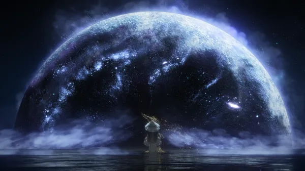 4k反射壁纸-水 - 星星-月亮「哲风壁纸」