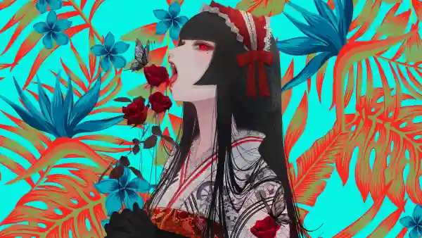2k和服壁纸-痣 - 树叶-花朵「哲风壁纸」