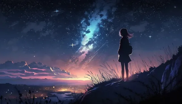 3k夜景壁纸-夜空 - 日落-星夜「哲风壁纸」