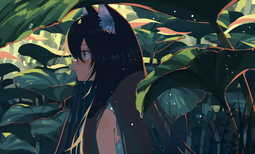 4k树叶壁纸-水滴 - 湿的-猫女「哲风壁纸」