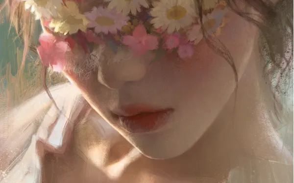 2k特写壁纸-脸 - 肖像-花冠「哲风壁纸」