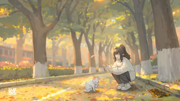 2k芸汐壁纸-树 - 猫-路「哲风壁纸」