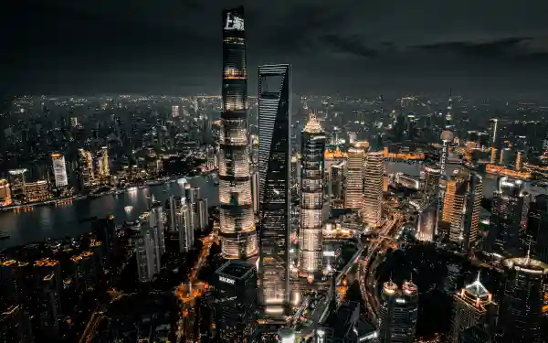 4k上海壁纸-灯 - 城市-夜晚「哲风壁纸」