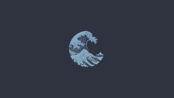 4k艺术品壁纸-极简主义 - 神奈川巨浪-简单的背景「哲风壁纸」