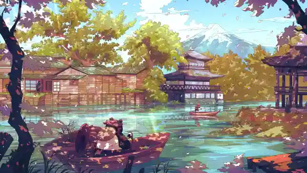 4k富士山壁纸-山 - 树-水「哲风壁纸」