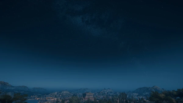 3k夜晚壁纸-山 - 树-夜空「哲风壁纸」
