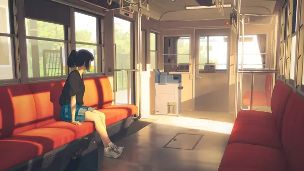 6k4K壁纸-比秀 - 火车-动漫女孩「哲风壁纸」