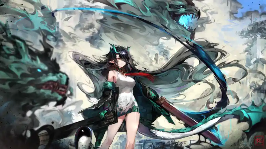 4k喇叭壁纸-武器 - 龙女-龙尾「哲风壁纸」 4k喇叭壁纸-武器 - 龙女-龙尾「哲风壁纸」