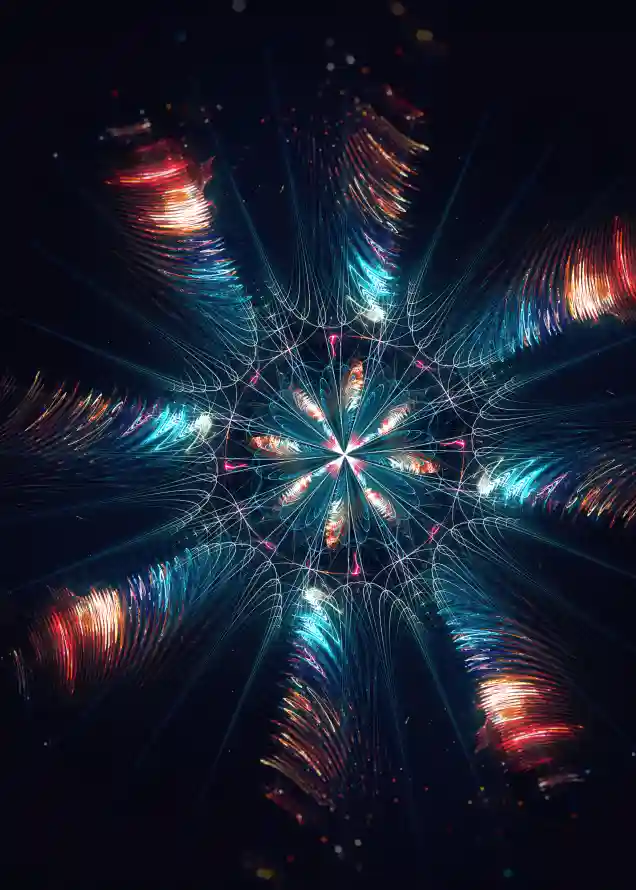 4k分形壁纸 - 光 - 午夜 - 天空「哲风壁纸」