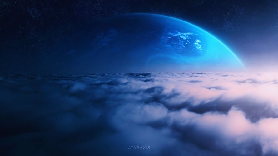 4k插图壁纸-云 - 文本-星星「哲风壁纸」