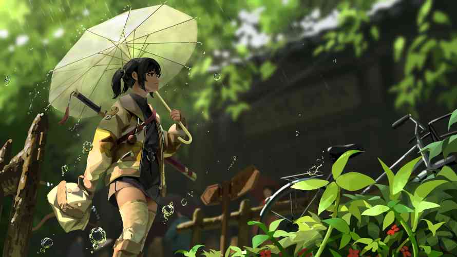 8k刘侃壁纸-伞 - 雨-插图「哲风壁纸」