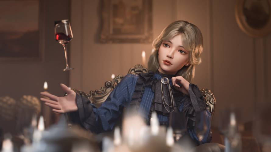 2k景深壁纸-玻璃 - 裙子-凯觉飞「哲风壁纸」