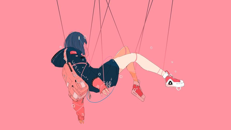 4k背包壁纸-鞋 - 动漫女孩-原创人物「哲风壁纸」