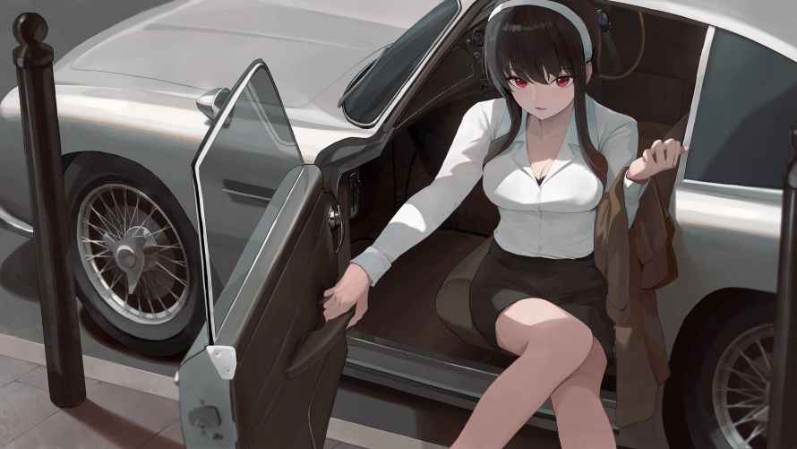 4k头巾壁纸-车 - 黑发-动漫女孩「哲风壁纸」