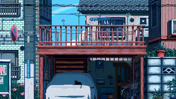 2k建筑壁纸-猫 - 车-房子「哲风壁纸」