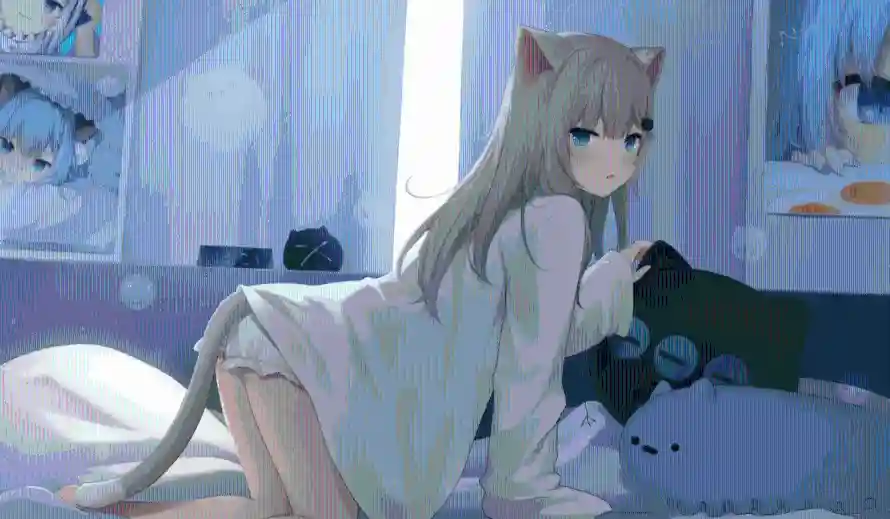 1k动漫壁纸-猫耳 - 桌面-免费下载「哲风壁纸」