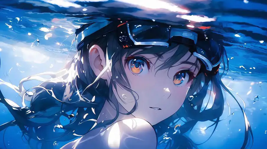 2k插画壁纸-水中少女 - 桌面-免费下载「哲风壁纸」