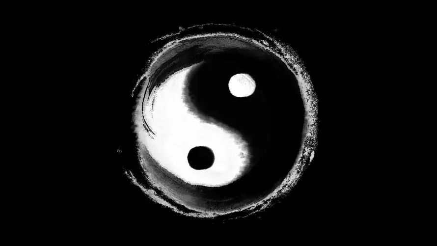 2k水墨画壁纸-黑白太极 - 桌面-免费下载「哲风壁纸」