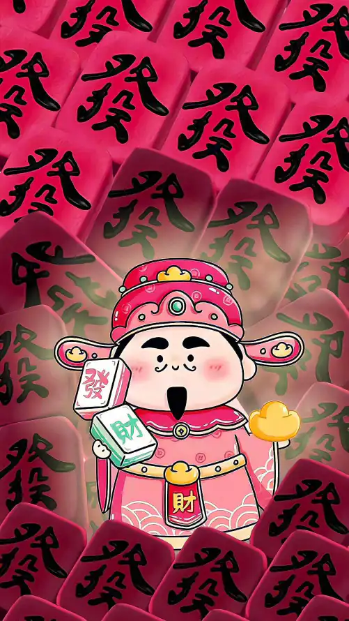 4k渐变壁纸 - 恭喜发财 - 手机壁纸 - wallpaper「哲风壁纸」