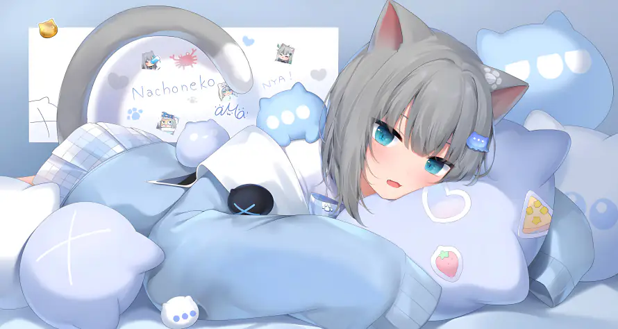 4k二次元壁纸-猫羽雫 - 动漫女孩-猫耳猫尾装「哲风壁纸」