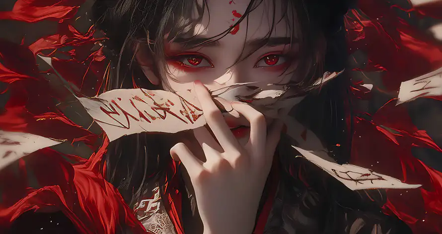 4k古风壁纸-画符 - 红眼睛-免费下载「哲风壁纸」
