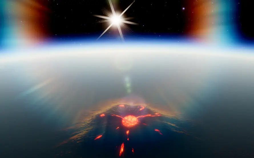 2k星芒壁纸-巨型火山 - 桌面-免费下载「哲风壁纸」