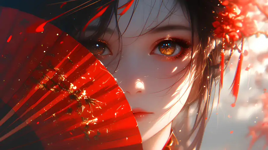 4k古风壁纸-美女 - 红衣古装-免费下载「哲风壁纸」