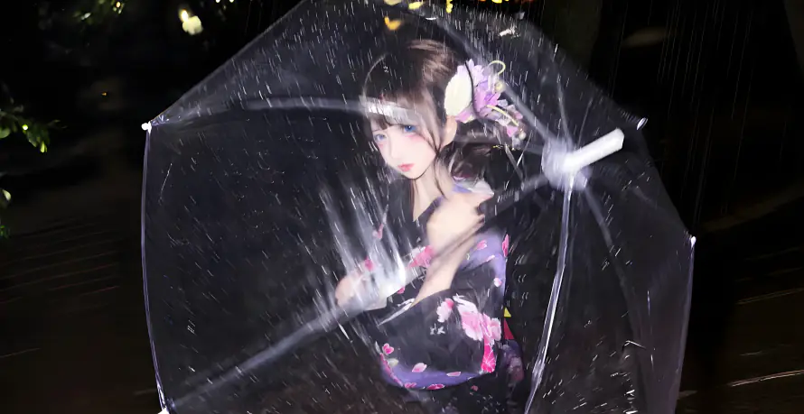 6k真人壁纸-伞 - 美女-免费下载「哲风壁纸」