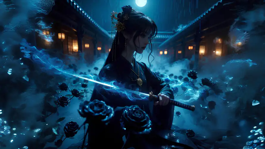 4k冷瑰刃壁纸 - 夜一刀 - 电脑壁纸 - wallpaper「哲风壁纸」