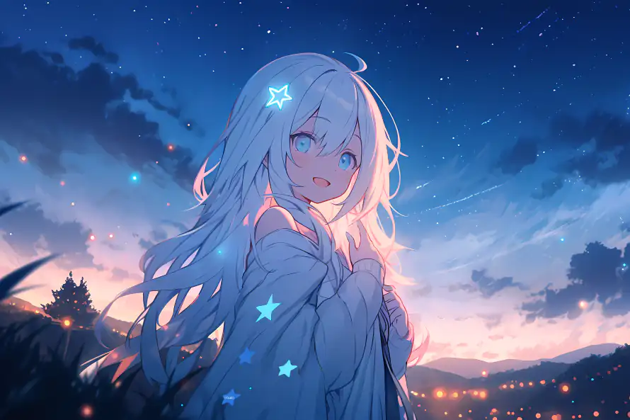 5k插画壁纸-星/出水芙蓉 - 桌面-免费下载「哲风壁纸」