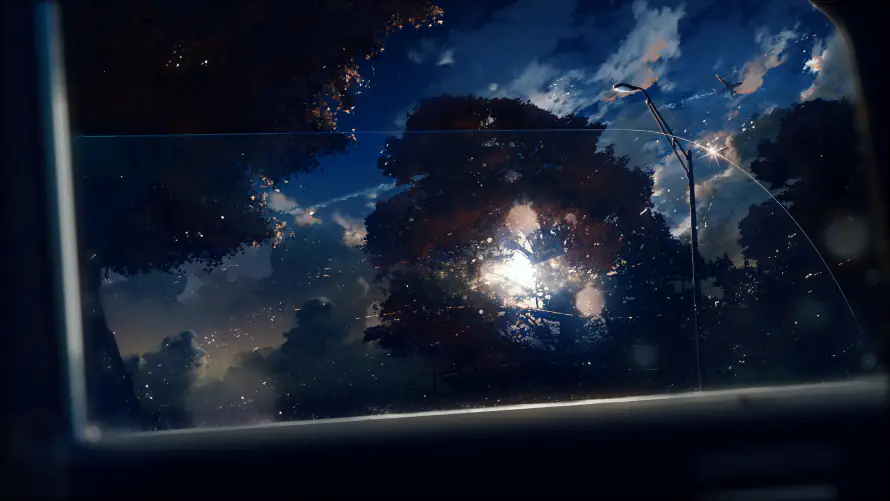 3k车窗外壁纸-夜晚森林的天空 - 桌面-免费下载「哲风壁纸」