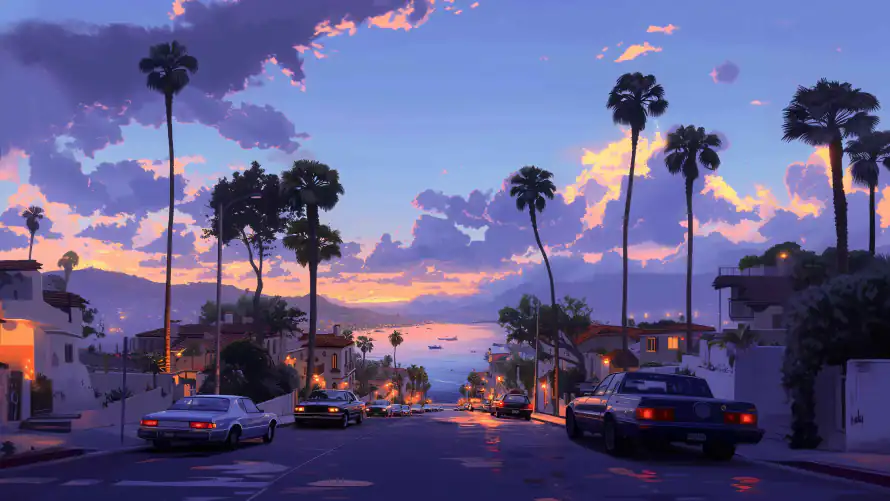 4k夕阳壁纸 - 街道 - GTA侠盗飞车 - wallpaper「哲风壁纸」