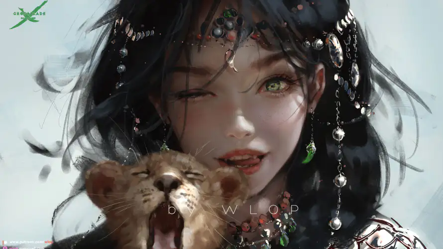 2kWLOP壁纸-插画美女 - 鬼刀风铃-免费下载「哲风壁纸」
